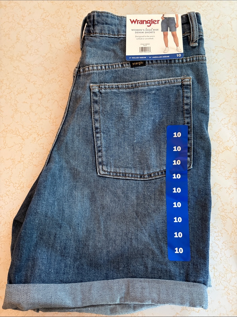 NEW - Wrangler Women's High Rise Denim Shorts - Light Blue - Picture 2 of 3